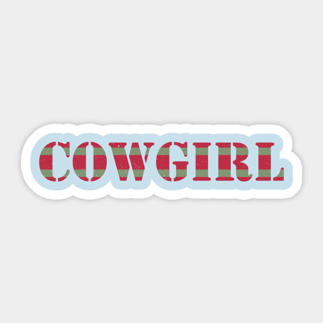 Cowgirl Striped Sticker by notami